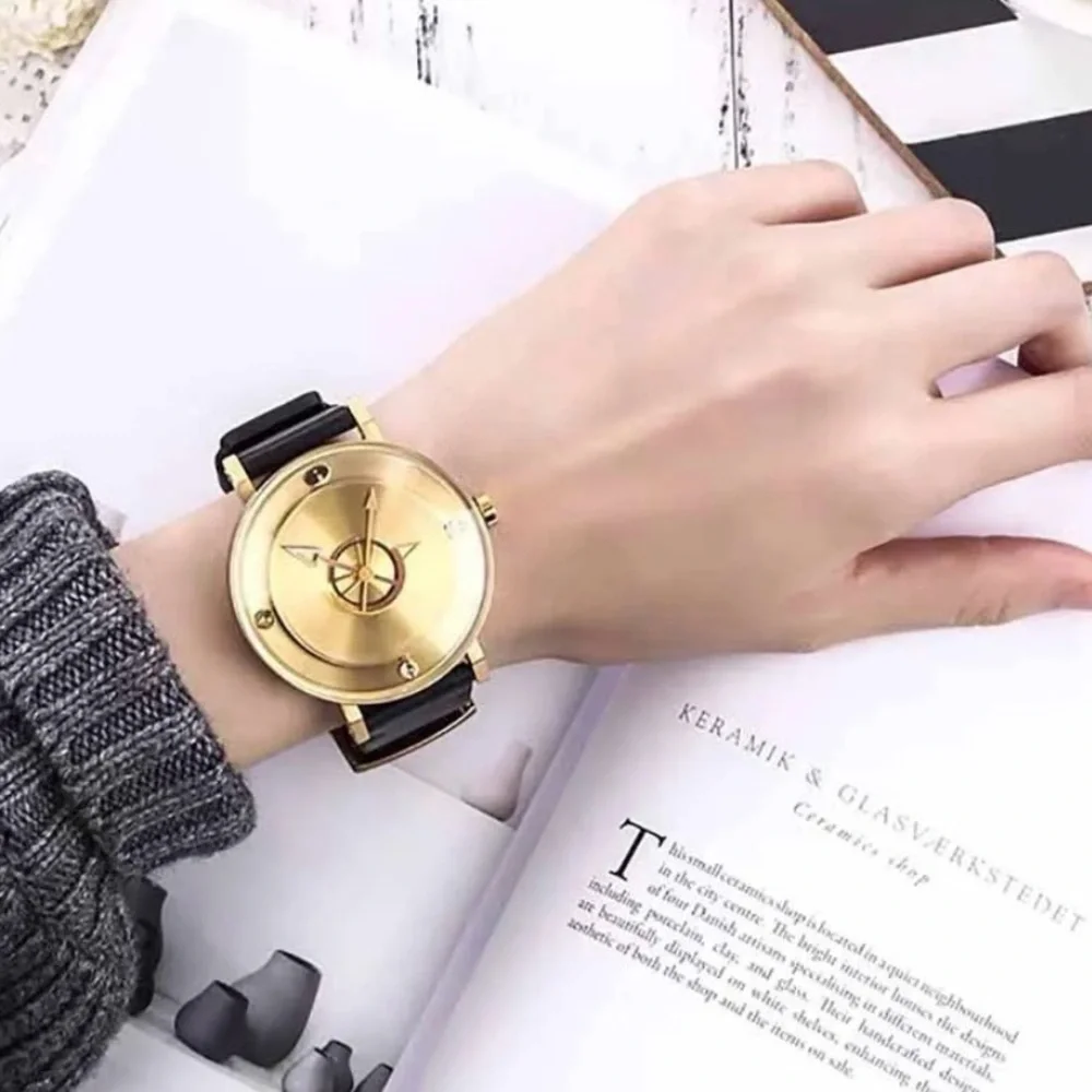ODM Unisex “Beyond” Watch in Black with a Gold Face, Works, Excellent Condition